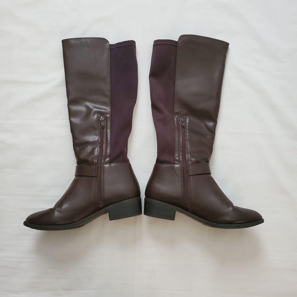 Rampage Women's Ram-Ivey Tall Riding Faux Leather Boots Dark Brown Size 6.5M - Picture 5 of 9